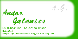 andor galanics business card